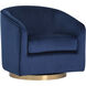Hazel Gold / Navy Blue Sky Swivel Lounge Chair, Swivel